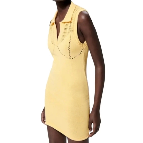 NWOT Zara Perforated Mini Tennis Dress w/sexy back cut out - knit look - Picture 5 of 6